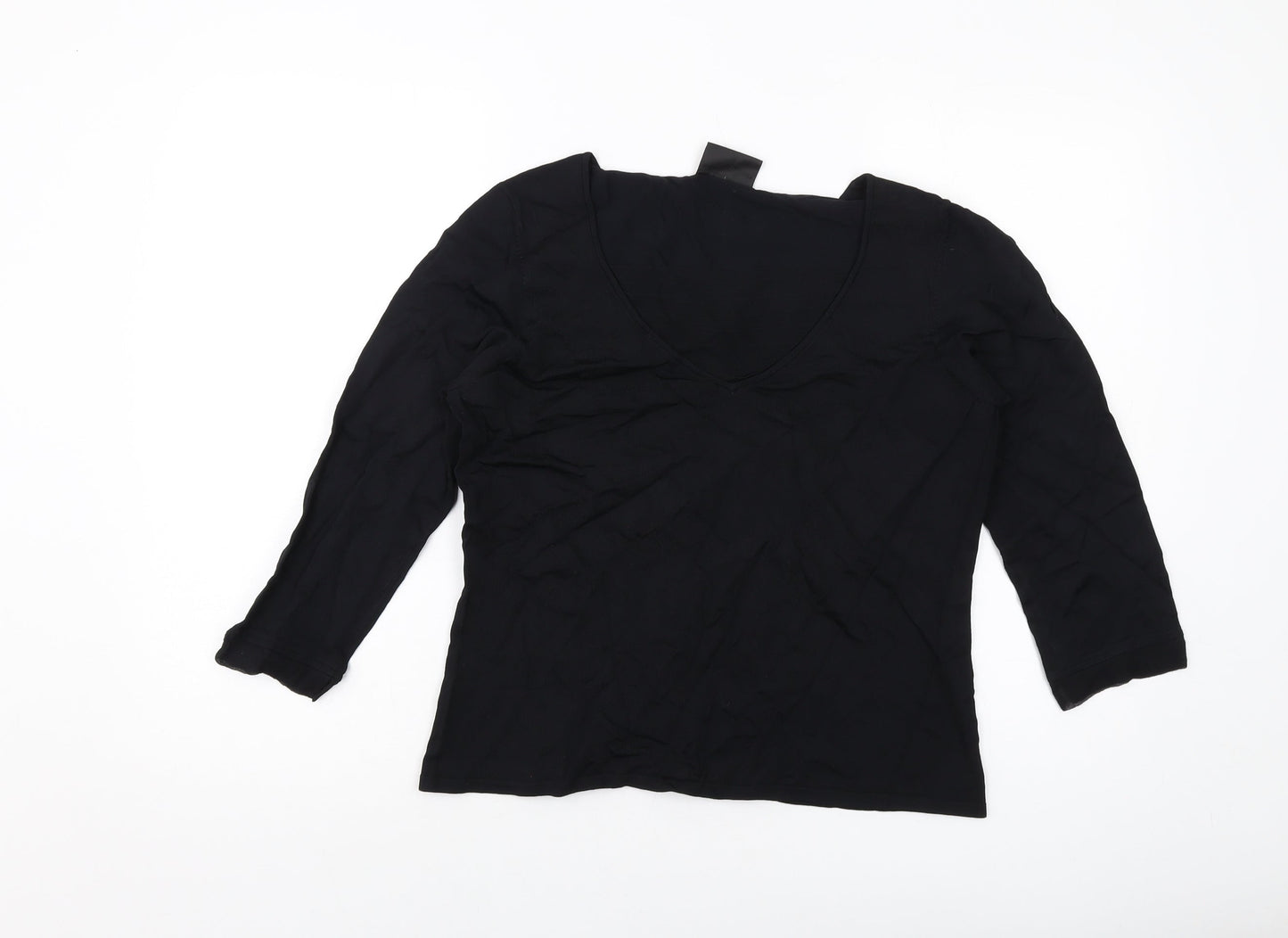 Womens UK Size 16 Principles Black Basic Blouse