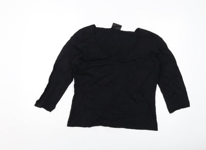 Womens UK Size 16 Principles Black Basic Blouse