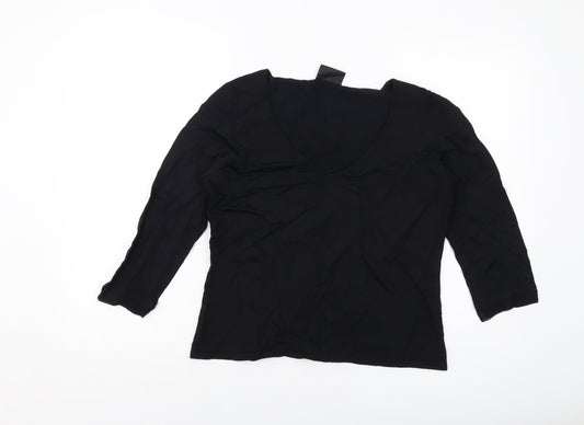 Womens UK Size 16 Principles Black Basic Blouse