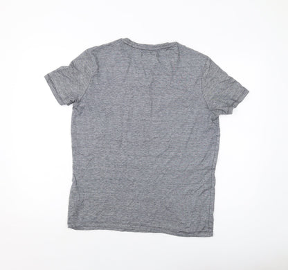 Bonobo Mens Grey Cotton T-Shirt Size M V-Neck