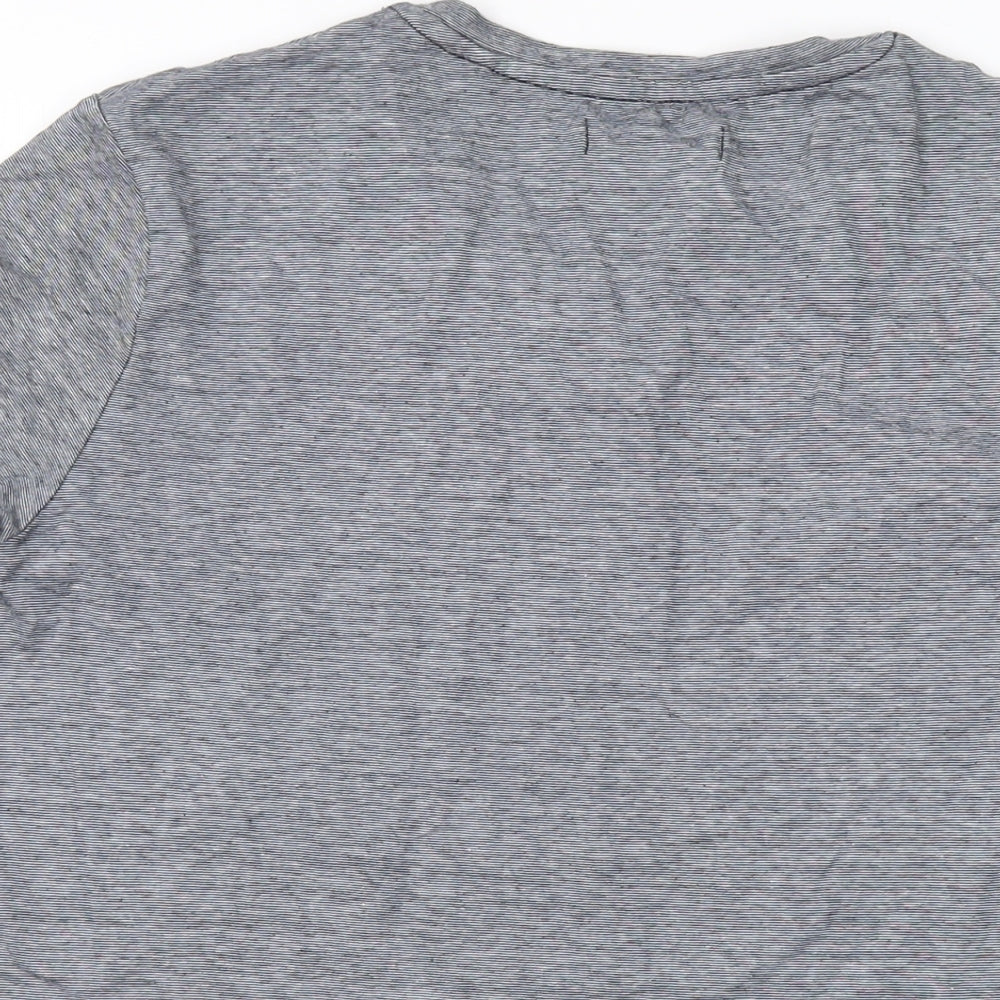 Bonobo Mens Grey Cotton T-Shirt Size M V-Neck