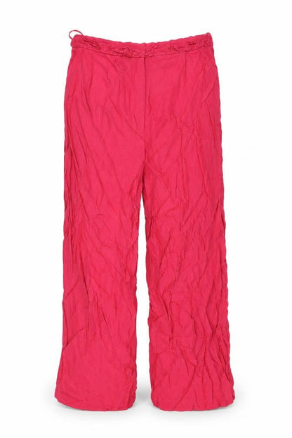 Next Womens Pink Viscose Trousers Size 12 L22 in Regular Zip