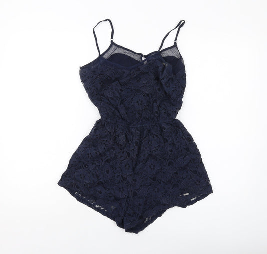 Hollister Womens Beige Cotton Playsuit One-Piece Size S Button