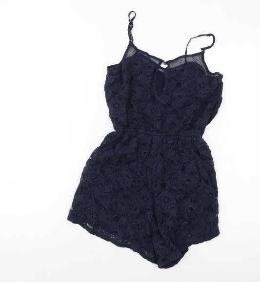 Hollister Womens Beige Cotton Playsuit One-Piece Size S Button