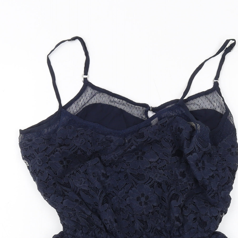 Hollister Womens Beige Cotton Playsuit One-Piece Size S Button