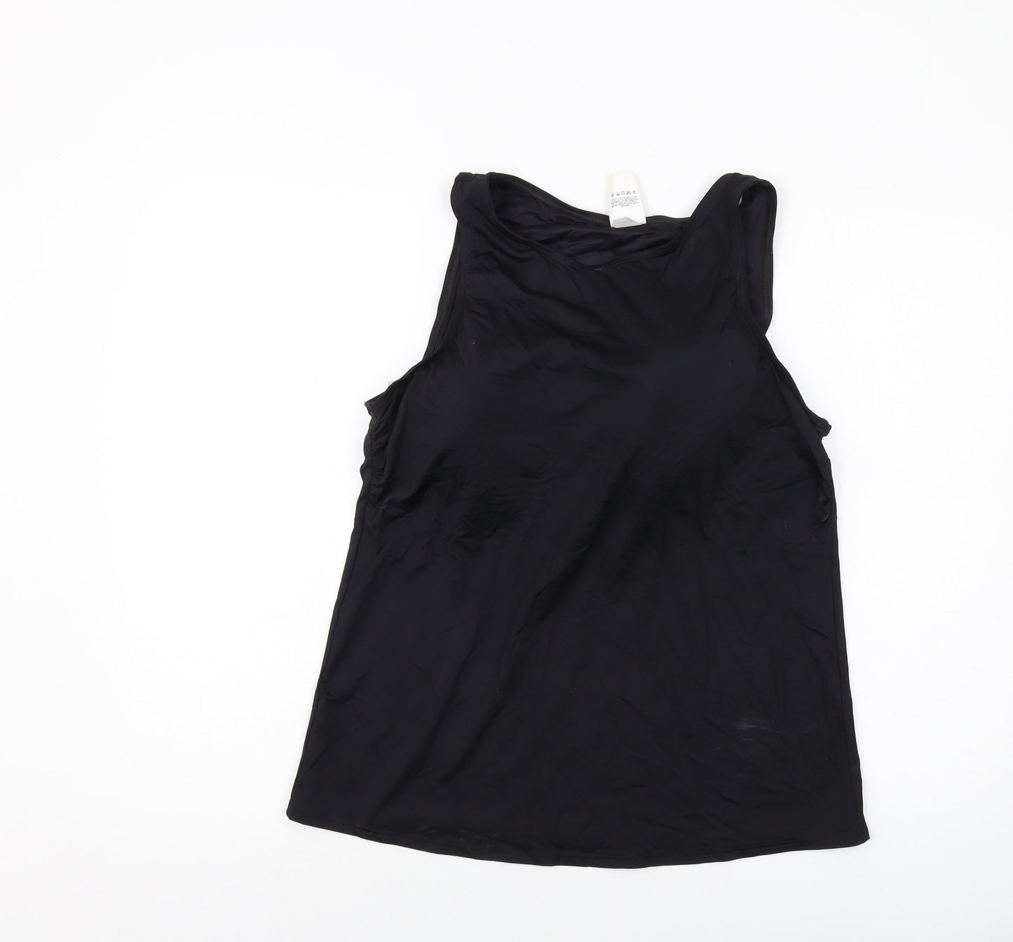 Lands' End Womens Black Nylon Basic T-Shirt Size 18 Round Neck Pullover