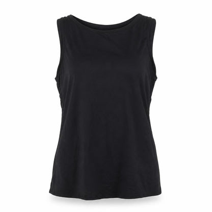 Lands' End Womens Black Nylon Basic T-Shirt Size 18 Round Neck Pullover