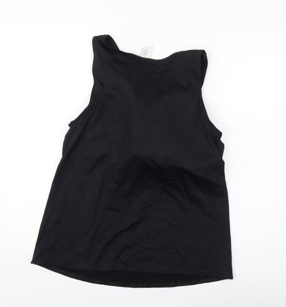 Lands' End Womens Black Nylon Basic T-Shirt Size 18 Round Neck Pullover