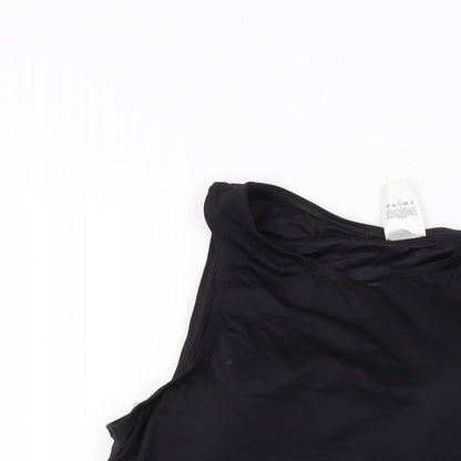 Lands' End Womens Black Nylon Basic T-Shirt Size 18 Round Neck Pullover