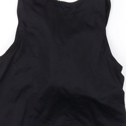 Lands' End Womens Black Nylon Basic T-Shirt Size 18 Round Neck Pullover