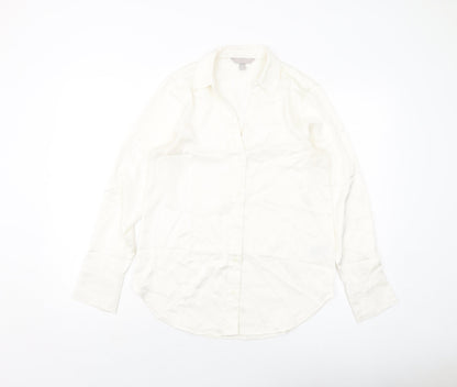 Womens UK Size XS H&M Ivory Basic Button-Up