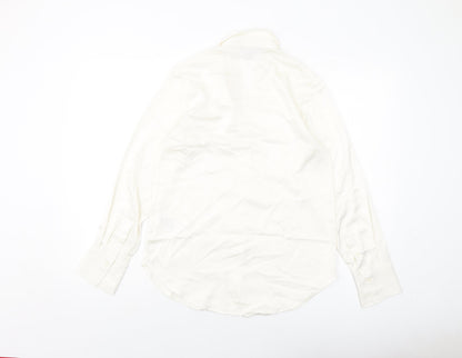 Womens UK Size XS H&M Ivory Basic Button-Up