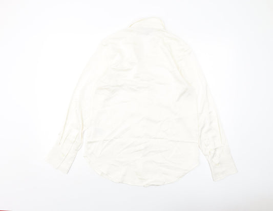 Womens UK Size XS H&M Ivory Basic Button-Up