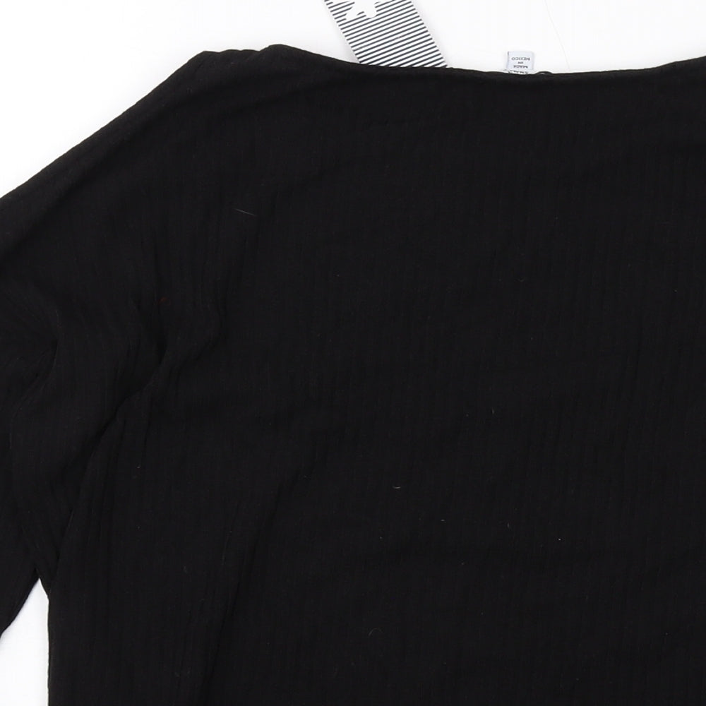 Splendid Womens Black Polyester Basic Blouse Size S Round Neck