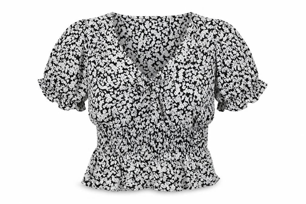 Womens UK Size 14 Missguided Blue Cropped Blouse