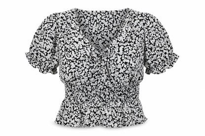 Womens UK Size 14 Missguided Blue Cropped Blouse