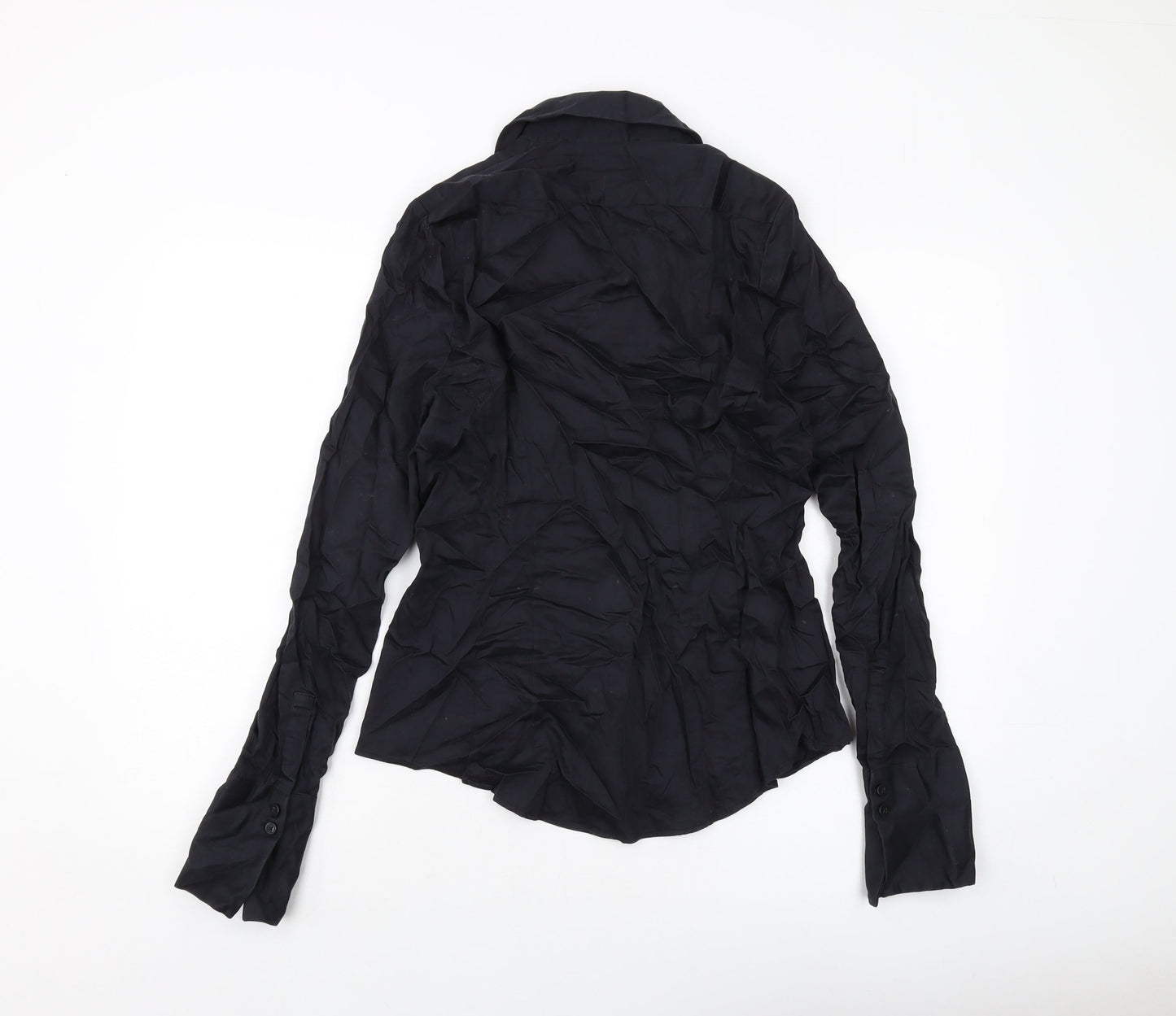 Womens UK Size 14 NEXT Black Basic Button-Up