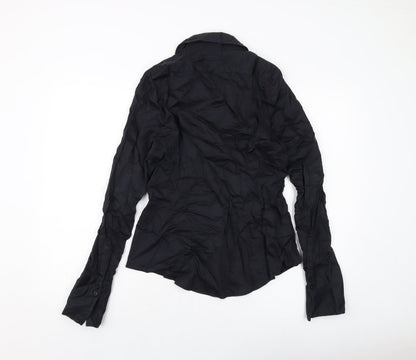 Womens UK Size 14 NEXT Black Basic Button-Up