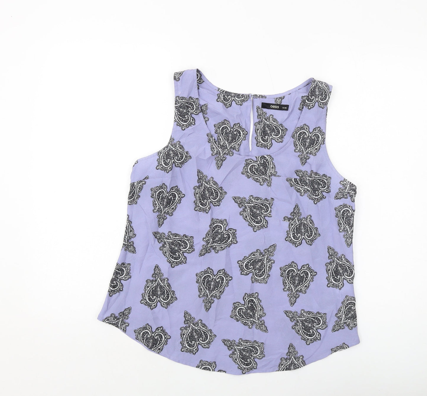 Womens UK Size 14 Oasis Blue Basic Tank