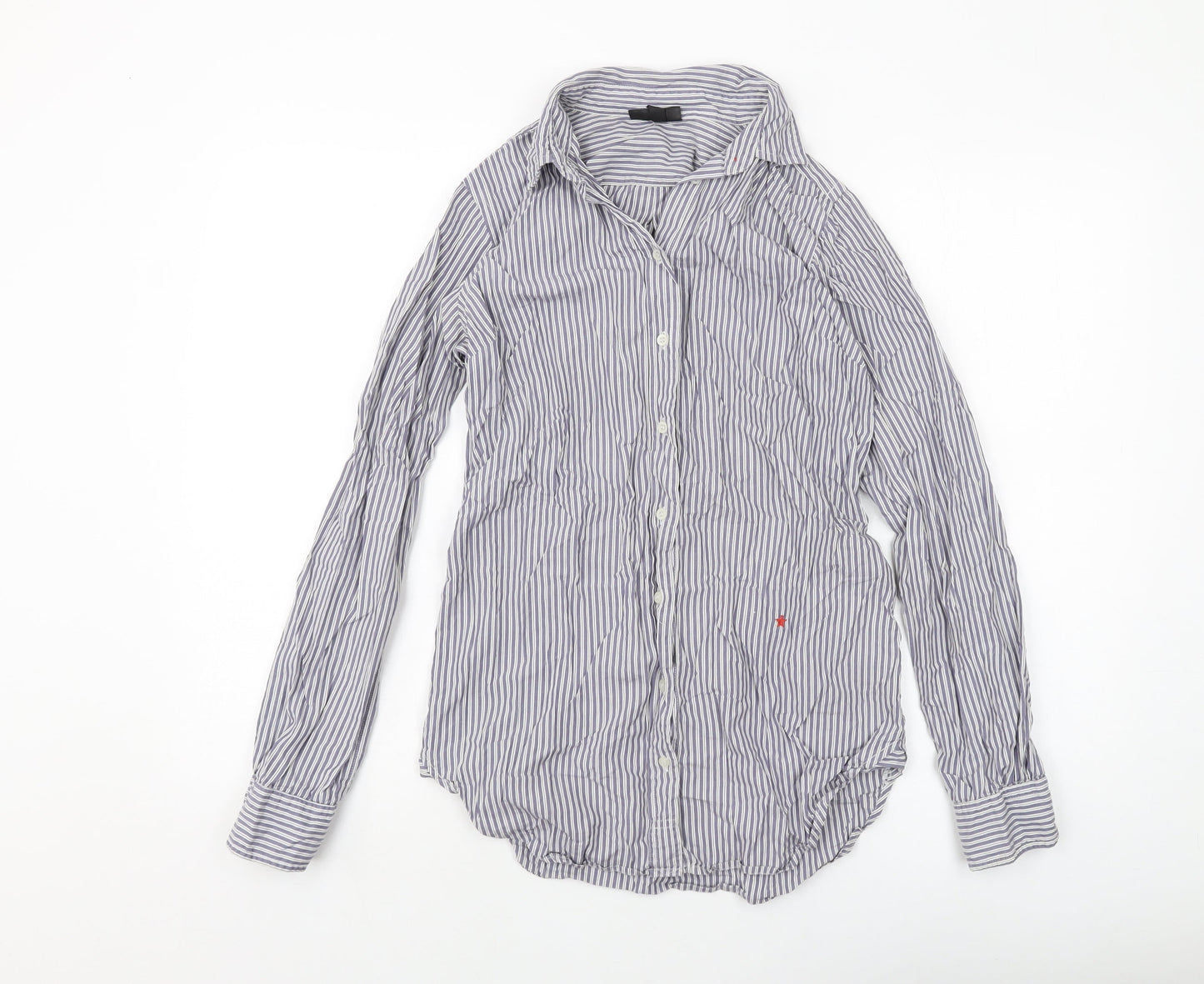 Womens UK Size 8 Topshop Blue Basic Button-Up