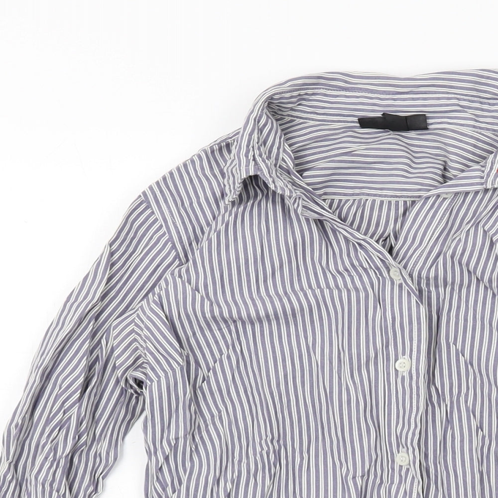 Womens UK Size 8 Topshop Blue Basic Button-Up