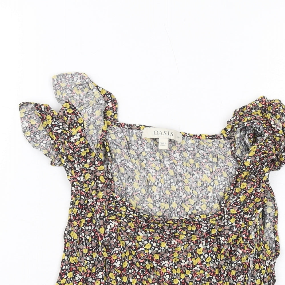 Womens UK Size 10 Oasis Multicoloured Basic Tank