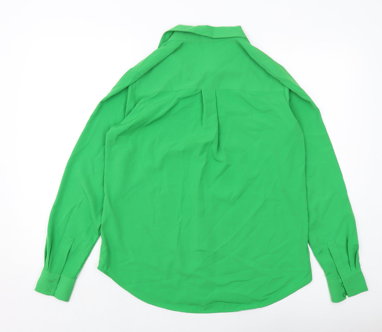 Womens UK Size 8 H&M Green Basic Button-Up