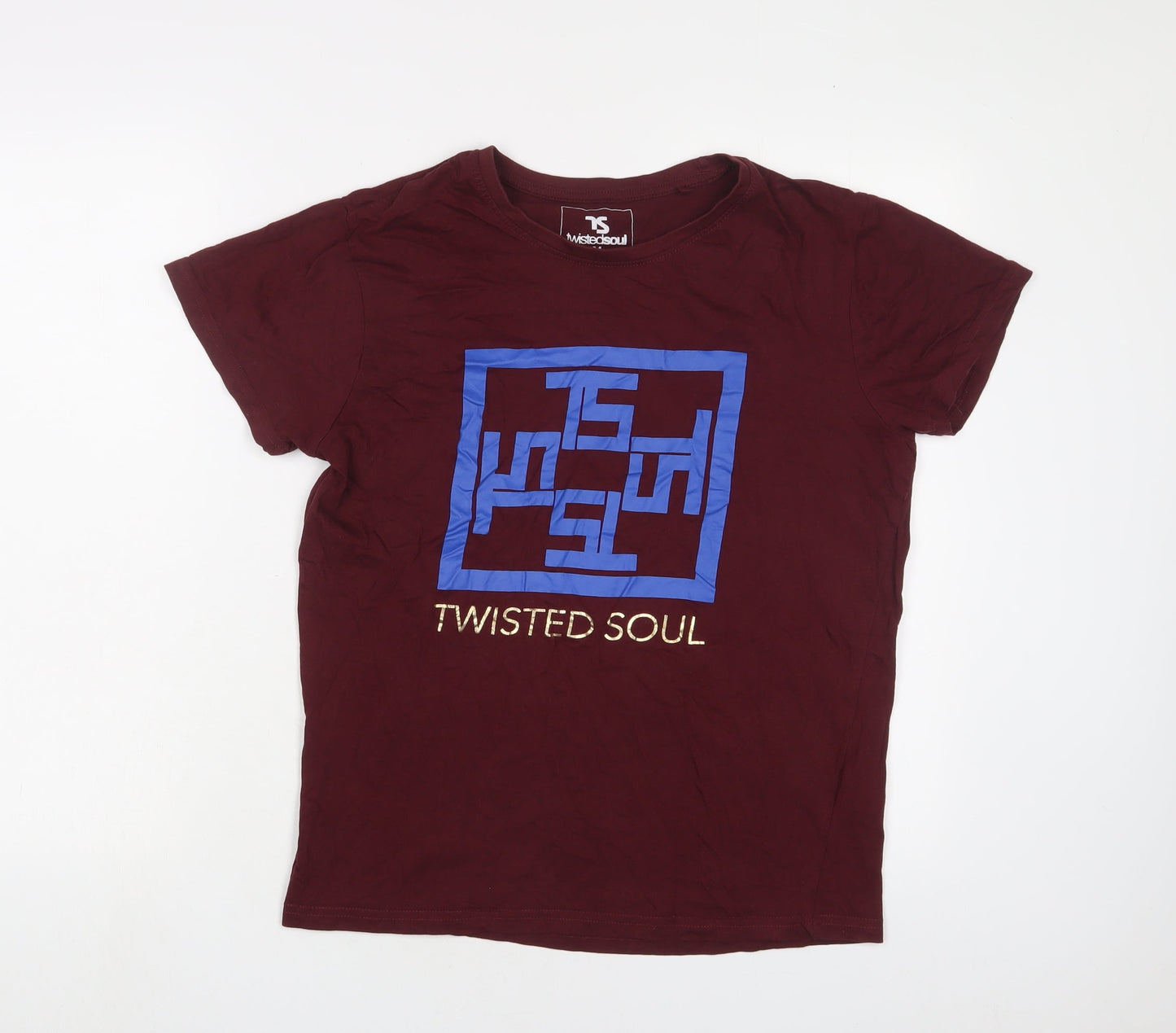 Womens UK Size M Twisted Soul Red Basic T-Shirt
