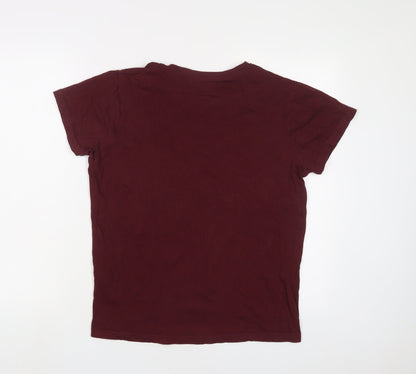 Womens UK Size M Twisted Soul Red Basic T-Shirt
