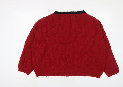 Womens UK Size L YIDA Red Pullover Jumper