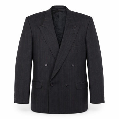 Review Mens Grey Striped Wool Jacket Suit Jacket Size 42 Regular