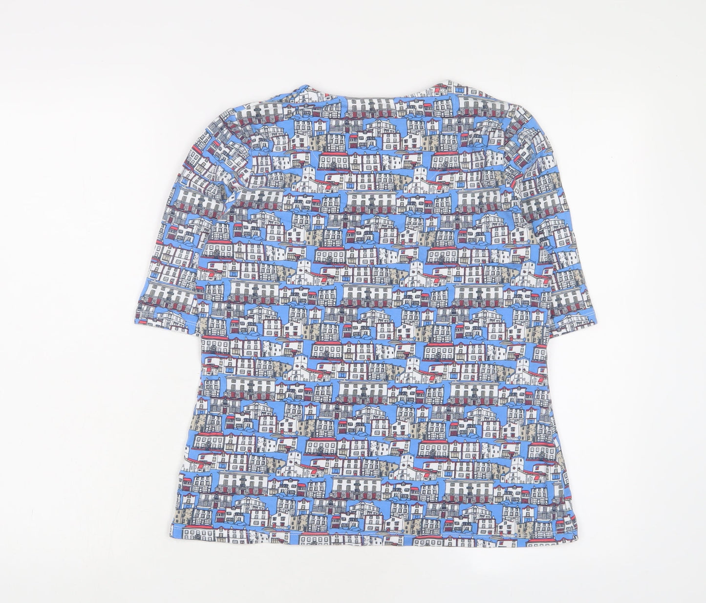 Womens UK Size 12 Tulchan Blue Basic T-Shirt