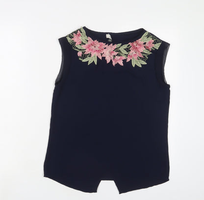 Womens UK Size 8 Oasis Blue Basic Tank