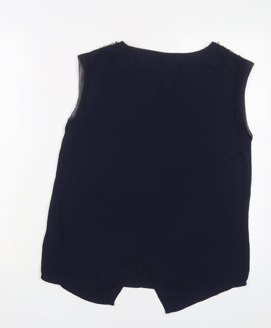 Womens UK Size 8 Oasis Blue Basic Tank
