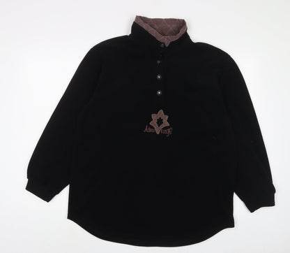 Advantage Womens Black Polyester Pullover Sweatshirt Size XL Snap - Embroidered