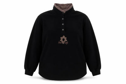 Advantage Womens Black Polyester Pullover Sweatshirt Size XL Snap - Embroidered