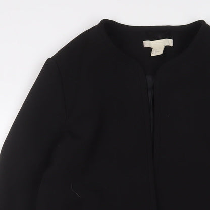 H&M Womens Black Jacket Blazer Size 12 Snap