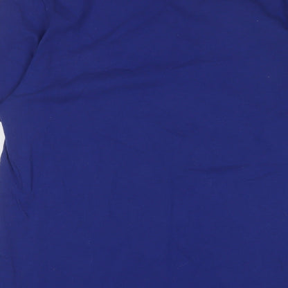Levi's Womens Blue Cotton Basic T-Shirt Size M Crew Neck - Embroidered