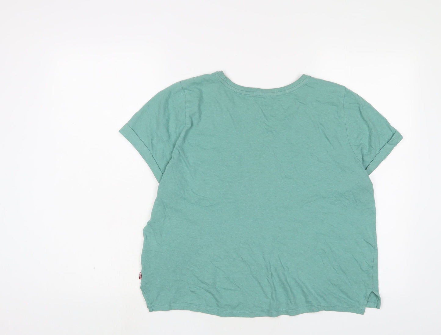 Womens UK Size M Levi's Green Cropped T-Shirt