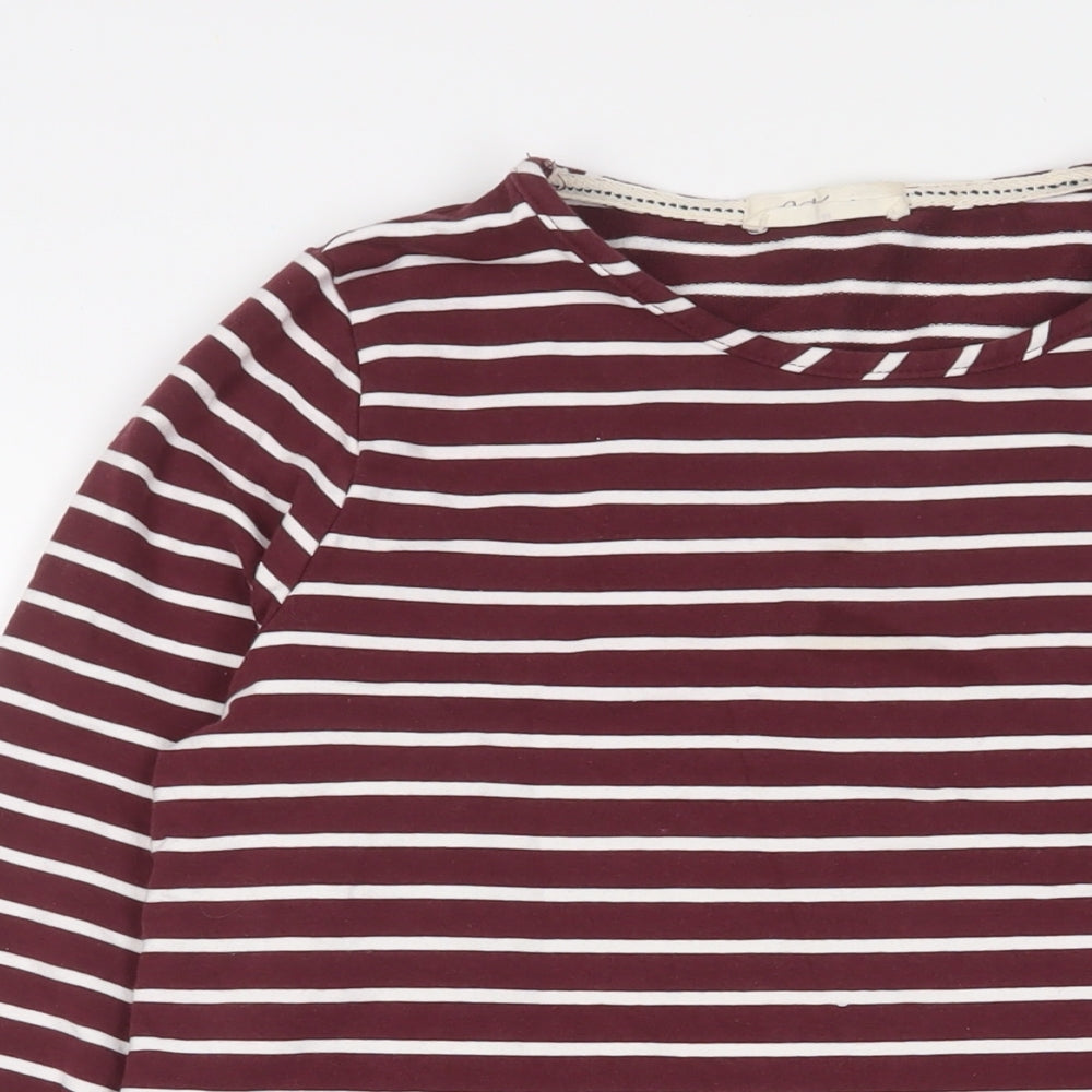 Autonomy Womens Red Striped Cotton Tunic T-Shirt Size M Crew Neck