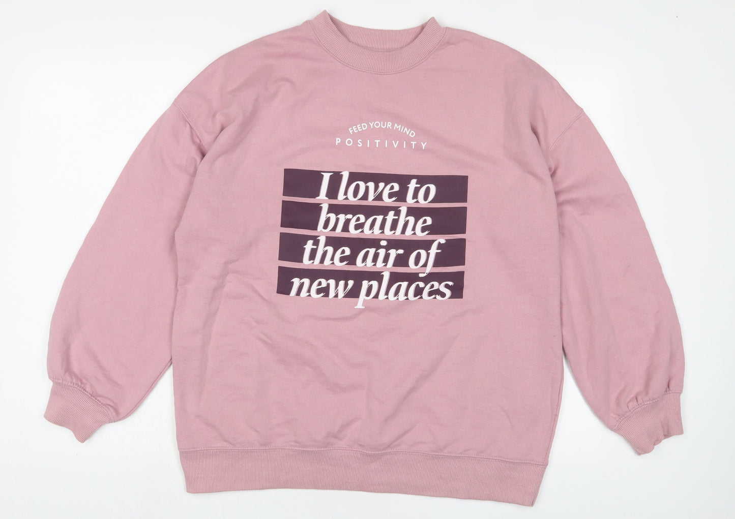 Lefties Womens Pink Cotton Pullover Sweatshirt Size M Pullover
