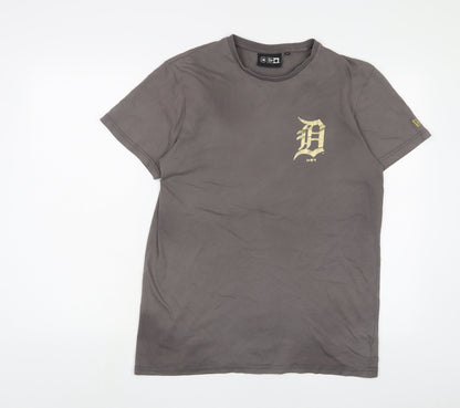 New Era Mens Beige Cotton T-Shirt Size M Crew Neck