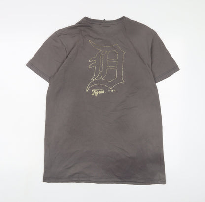 New Era Mens Beige Cotton T-Shirt Size M Crew Neck