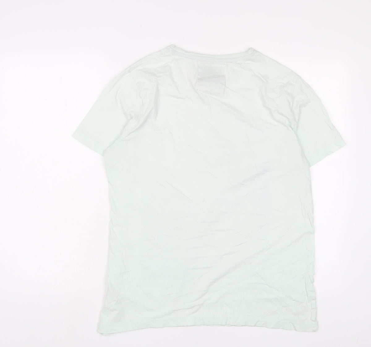 Dissident Womens Green Cotton Basic T-Shirt Size L V-Neck