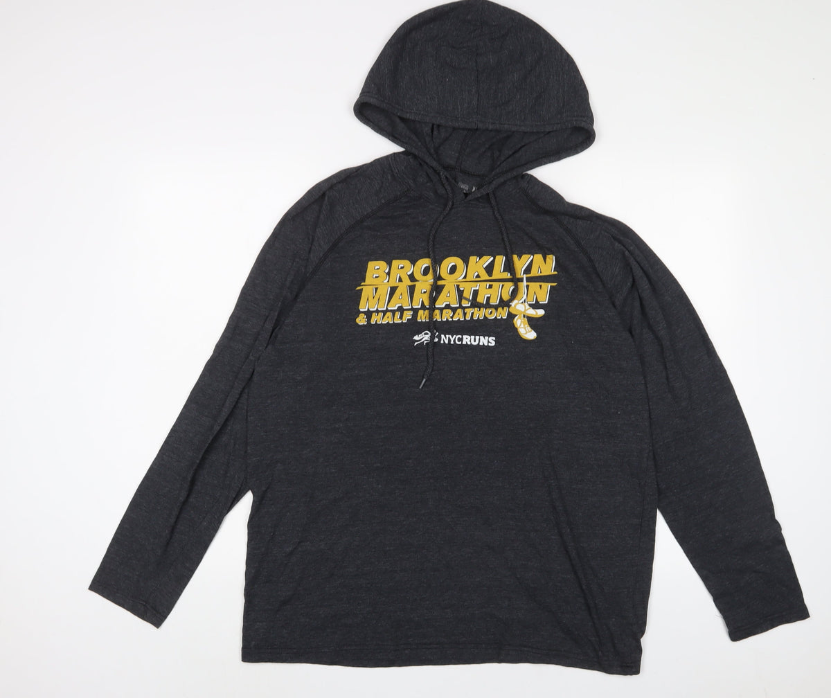 Cheetah Mens Grey Cotton Pullover Hoodie Size M