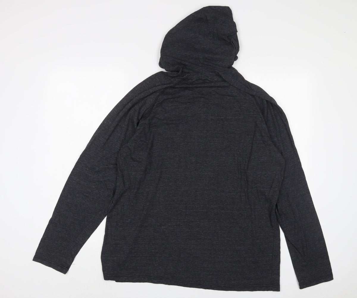 Cheetah Mens Grey Cotton Pullover Hoodie Size M