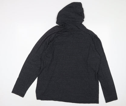 Cheetah Mens Grey Cotton Pullover Hoodie Size M