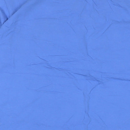 Me Womens Blue Cotton Basic T-Shirt Size XL Crew Neck - Logo, Embroidered