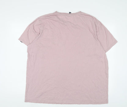 ellesse Womens Purple Cotton Basic T-Shirt Size XL Crew Neck - Logo, Embroidered