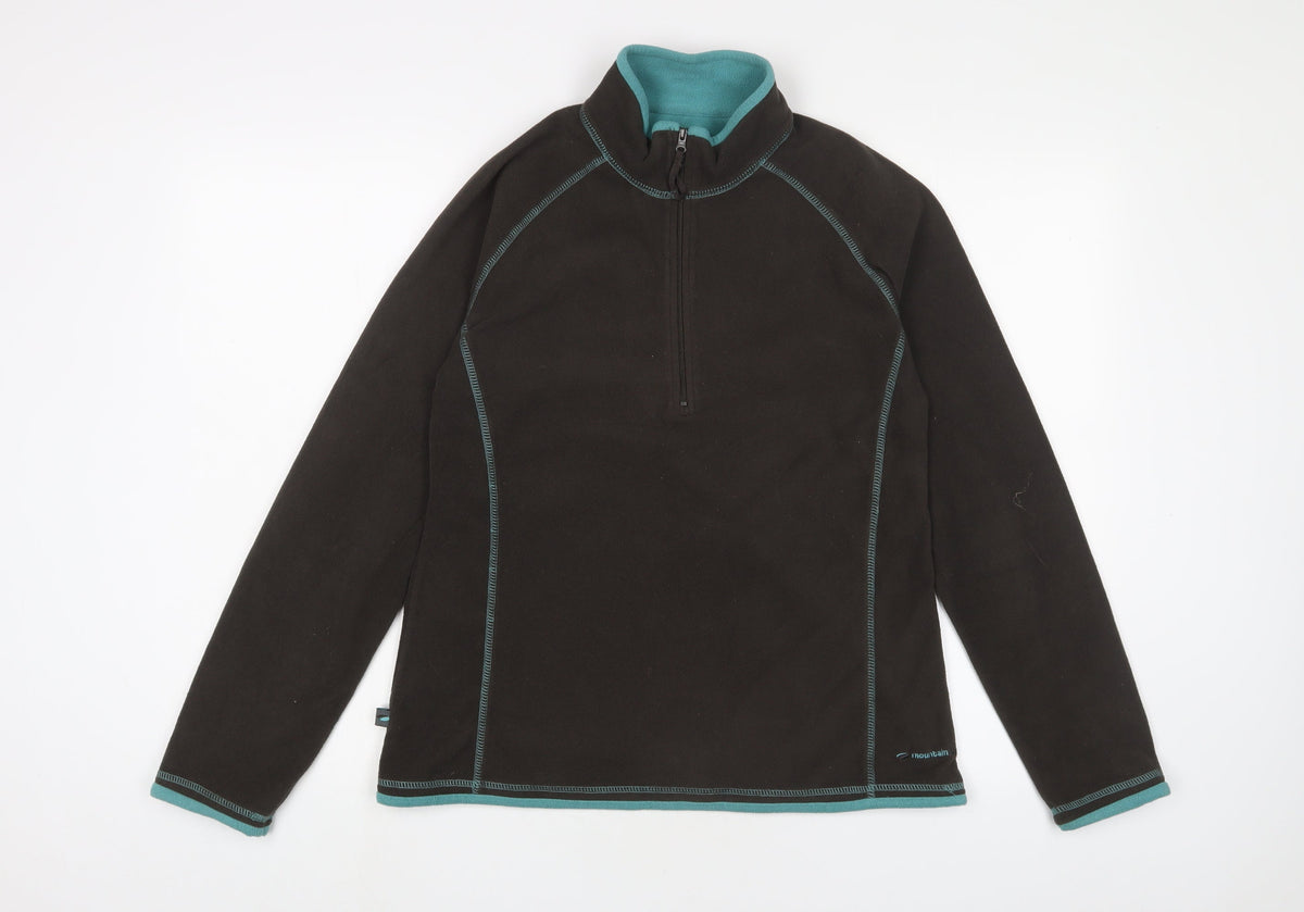Mountain Life Womens Brown Polyester Pullover Sweatshirt Size S Zip - Embroidered